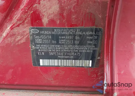 2015 Hyundai Sonata Sport from USA, damaged, VIN 5NPE34AF3FH076475